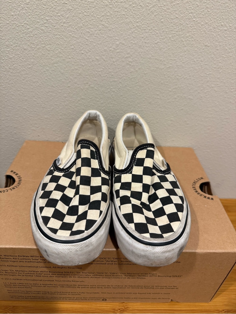 Vans Classic Checkerboard Slip-On Shoes - size 5